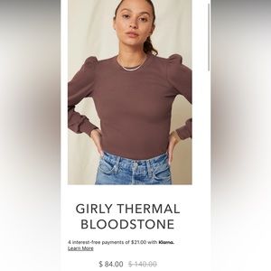 AMO: GIRLY THERMAL
BLOODSTONE . Long sleeve top . Dark Mauve